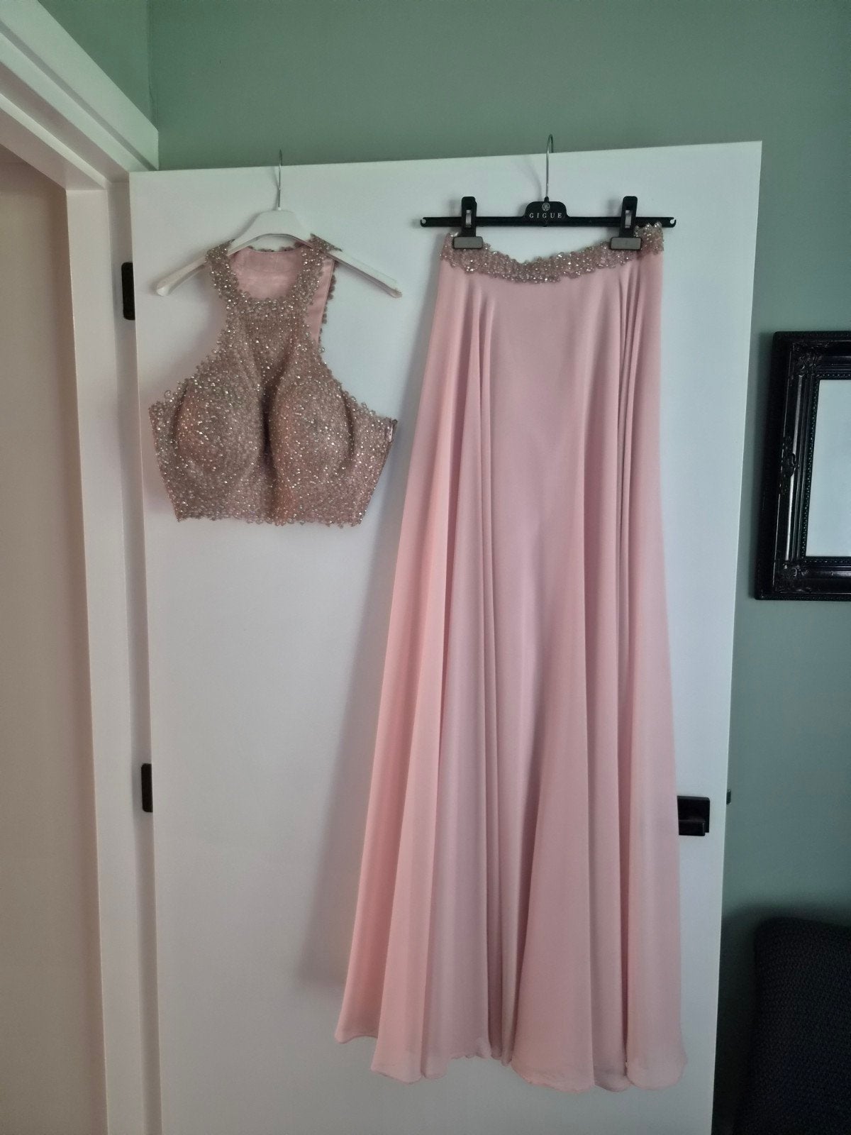 Roze galajurk met bewerkte top, Ophalen, Galajurk, Roze, Maat 36 (S)