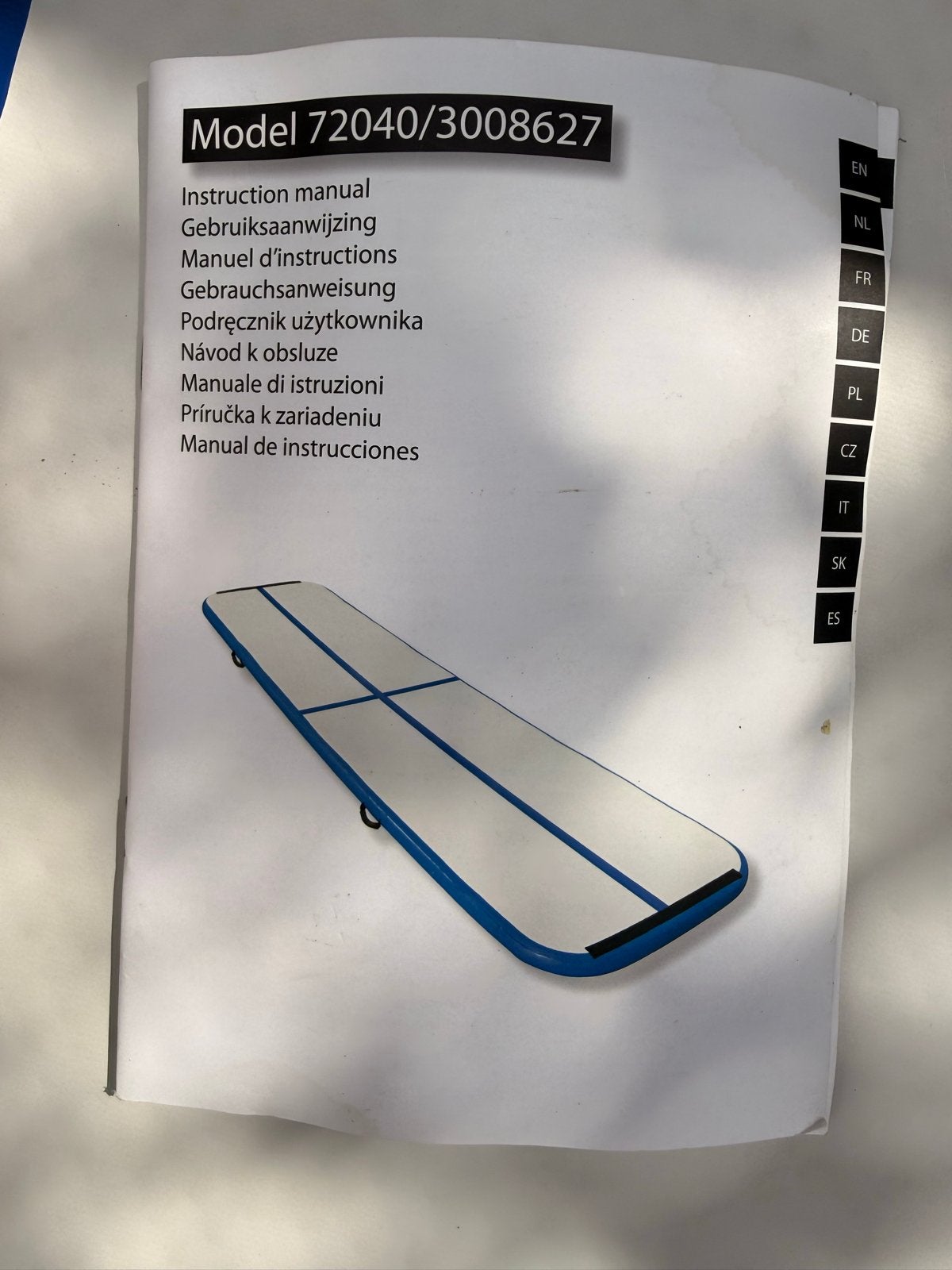 Airtrack turnmat met pomp en draagtas, Ophalen, Maat 36 t/m 42, Zo goed als nieuw, Blauw
