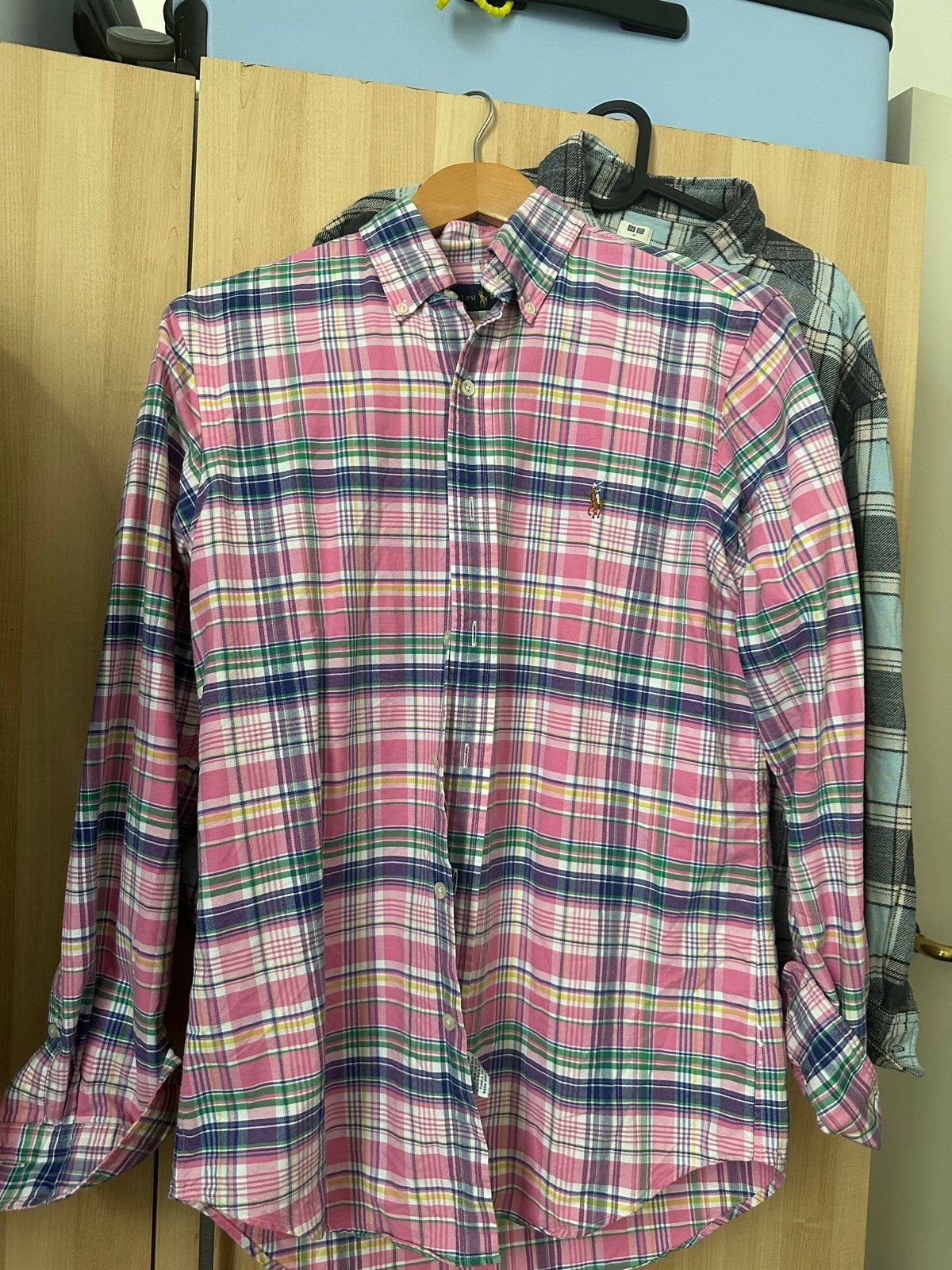 Ralph Lauren heren overhemd - geruit roze/blauw/groen - maat, Ophalen of Verzenden, Gedragen, Meerkleurig, Halswijdte 38 (S) of kleiner