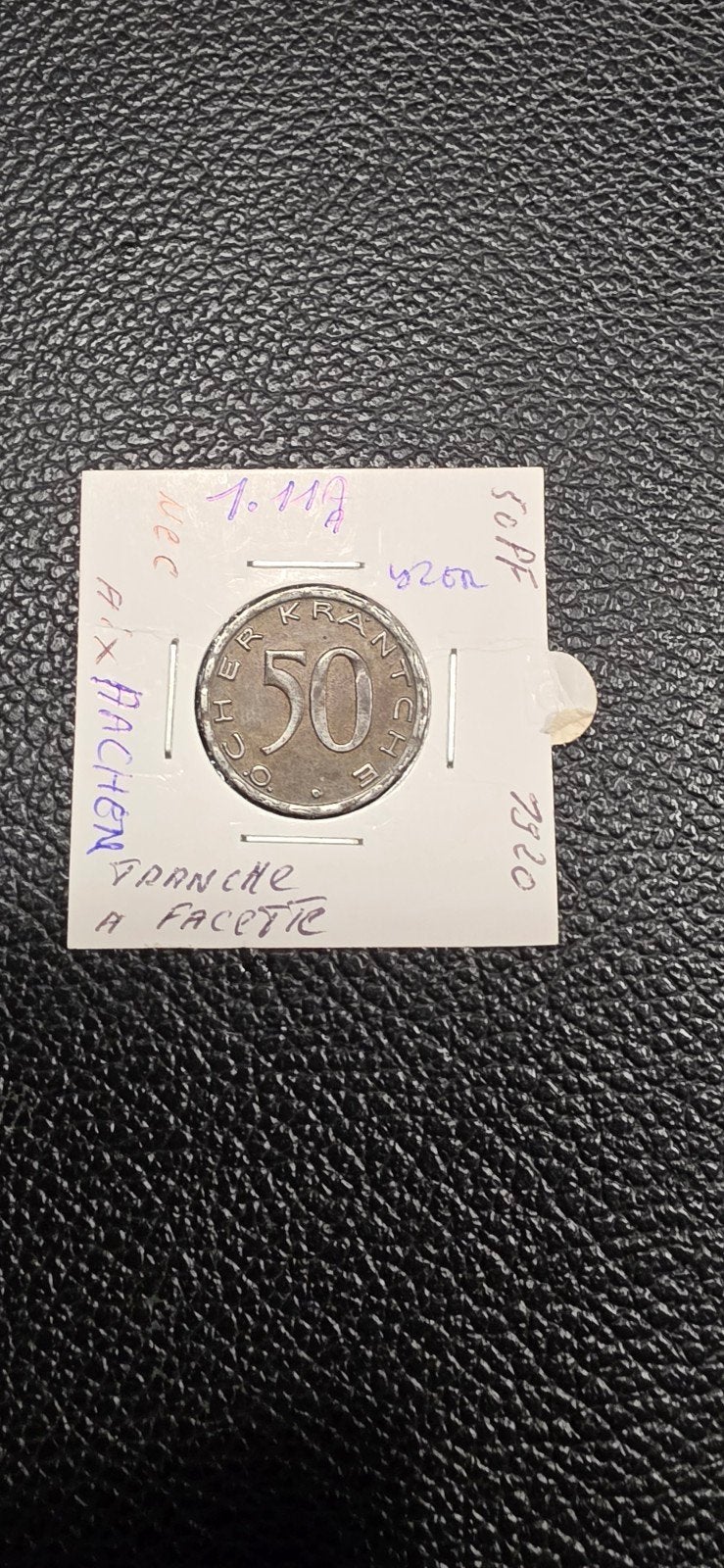 Duits notgeld 50 pfennig 1920 Aachen ijzer 1.11 A a, Ophalen of Verzenden, Duitsland