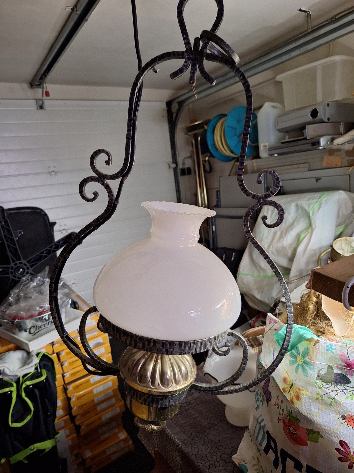 Vintage Hanglamp in de stijl van een Antieke Olielamp, Ophalen