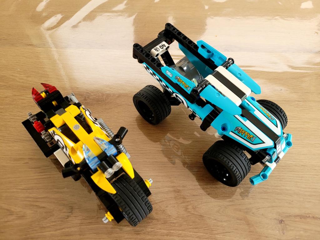Lego technic 42058 en 42059 stuntmotor en stunttruck, Lego, Ophalen of Verzenden, Zo goed als nieuw, Technic