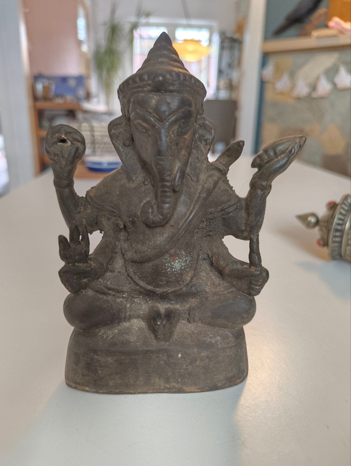 Antiek bronzen Ganesha beeldje - Hindoeïstische god, Antiek en Kunst, Ophalen of Verzenden