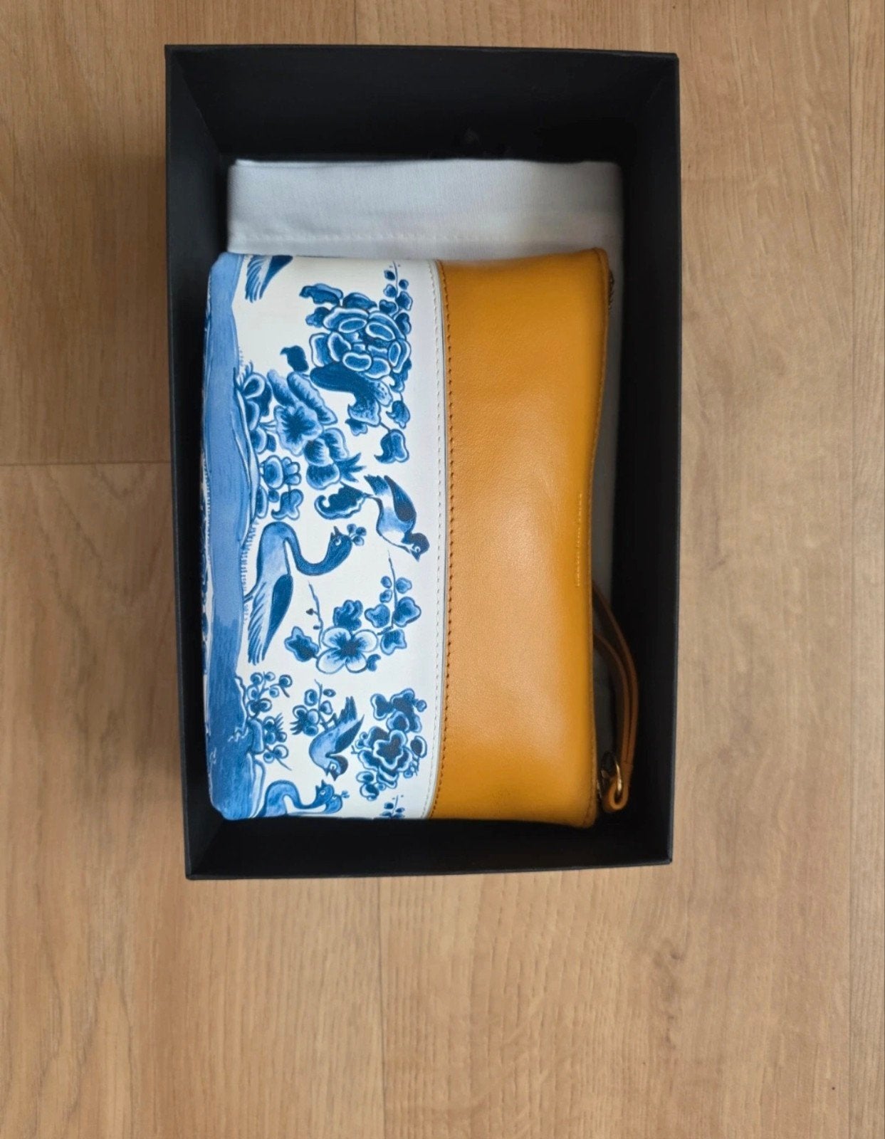 Dries Van Noten Clutch Delfts Blauw Leer, Verzenden