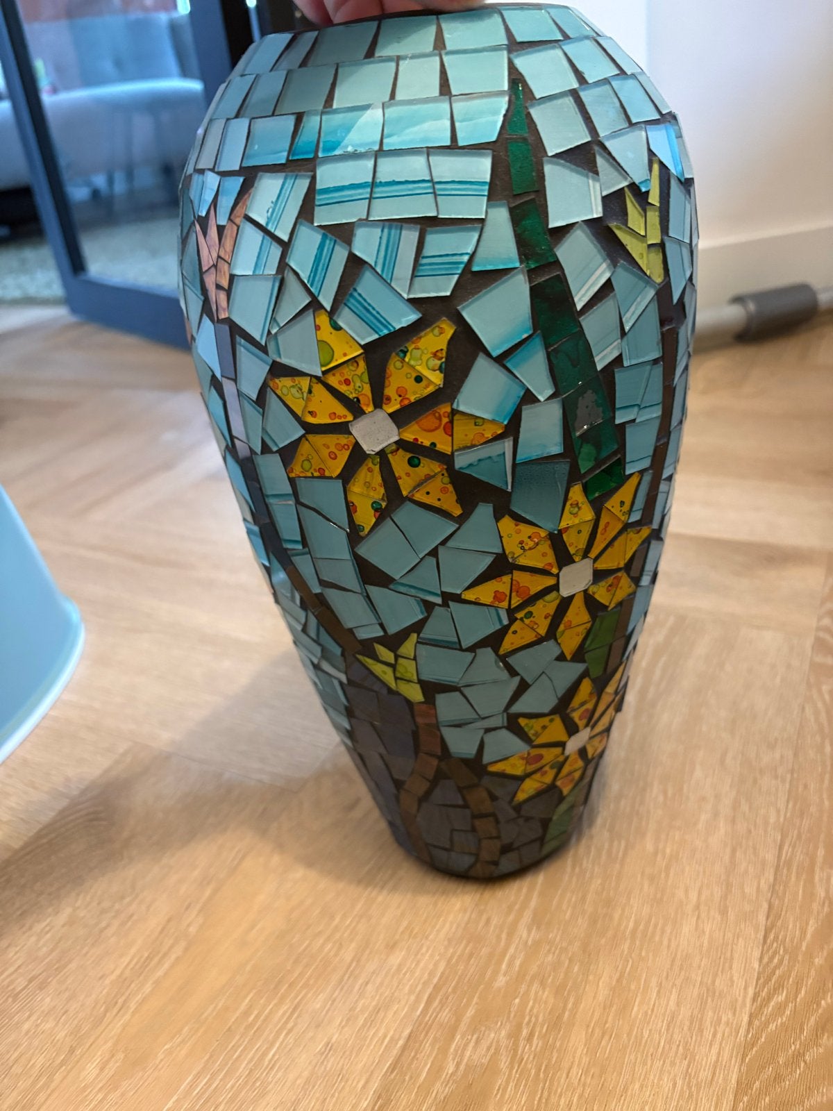 Handgemaakte Mozaïek Vaas met Bloemenpatroon, Ophalen, Overige materialen, Handgemaakt, Meerkleurig