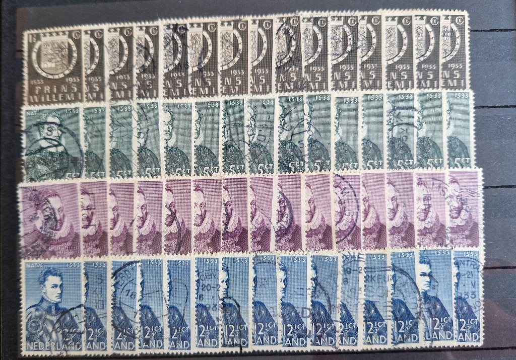 15x NVPH 252-255 gestempeld. Herdenkingszegels., Postzegels en Munten, Postzegels | Nederland, Verzenden, T/m 1940, Gestempeld