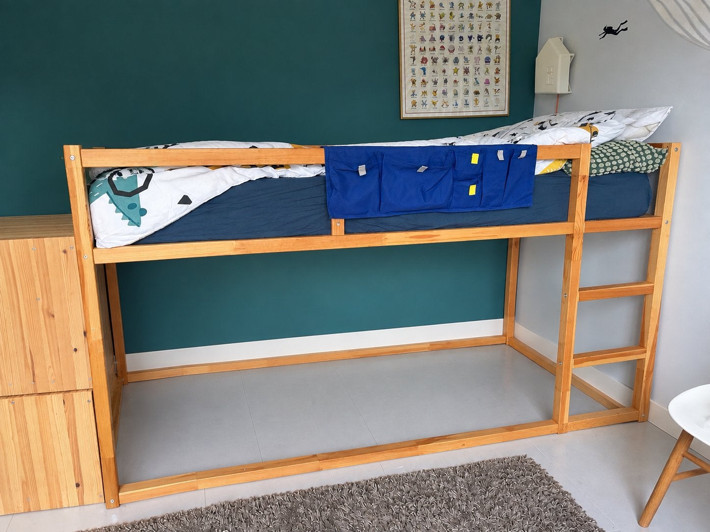 Ikea Kura bed met witte schotten, Ophalen, Gebruikt, 90 cm, Eenpersoons