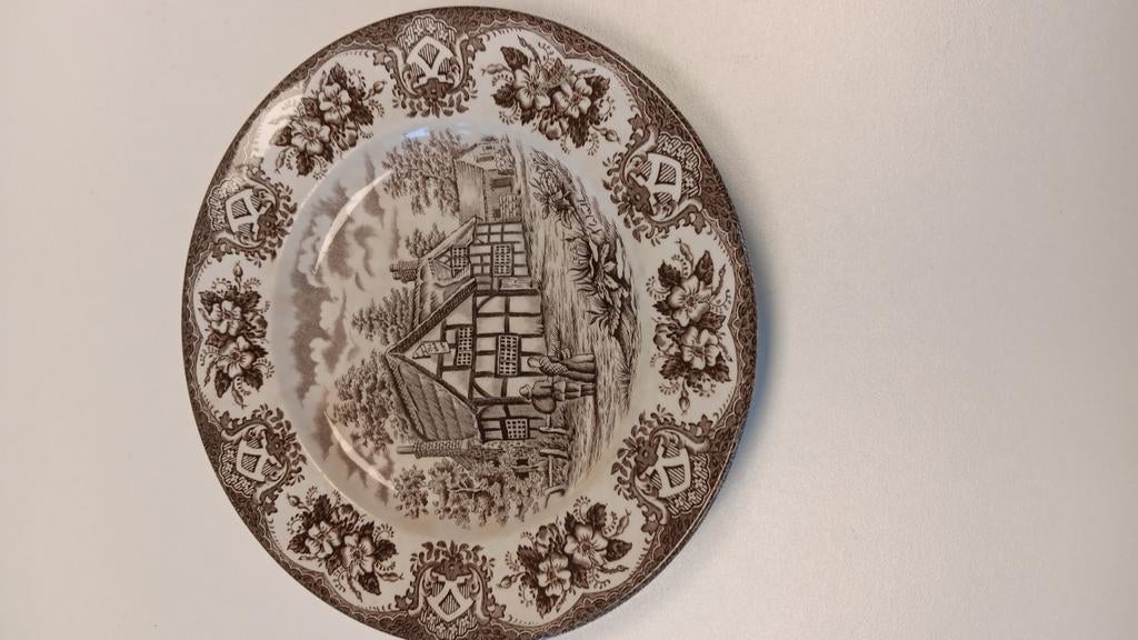 Handbeschilderd bord English ironstone tableware., Ophalen of Verzenden