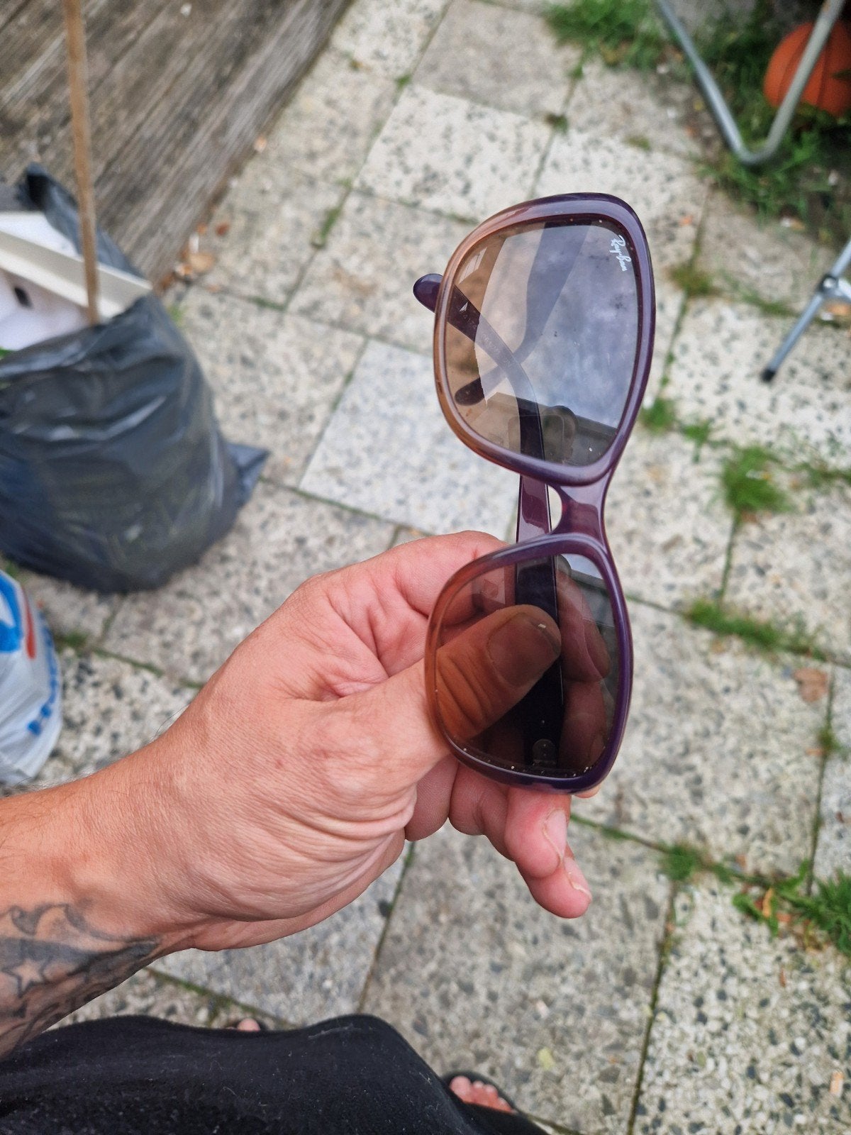 Ray-Ban Zonnebril RB 4174 Paars/Bruin, Ophalen of Verzenden