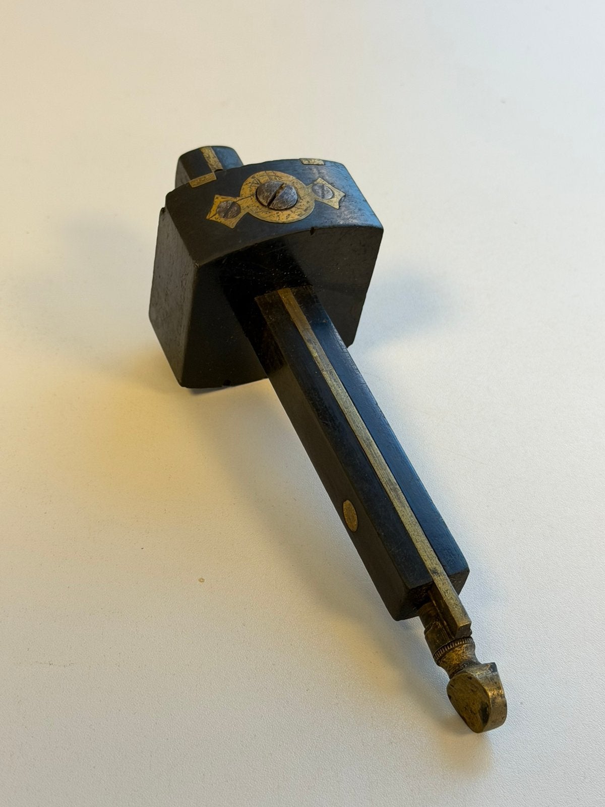 Antiek Dubbel Kruishout Timmermansgereedschap Messing tool, Ophalen of Verzenden