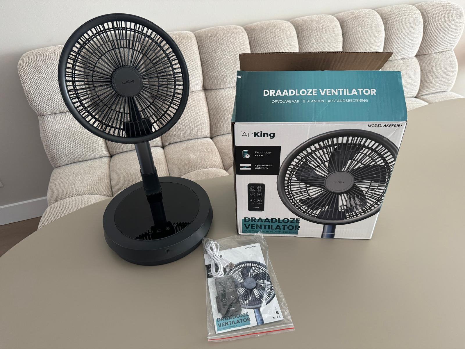 AirKing draadloze ventilator AKPF01BK met afstandsbediening., Ophalen of Verzenden, Zo goed als nieuw, Torenventilator