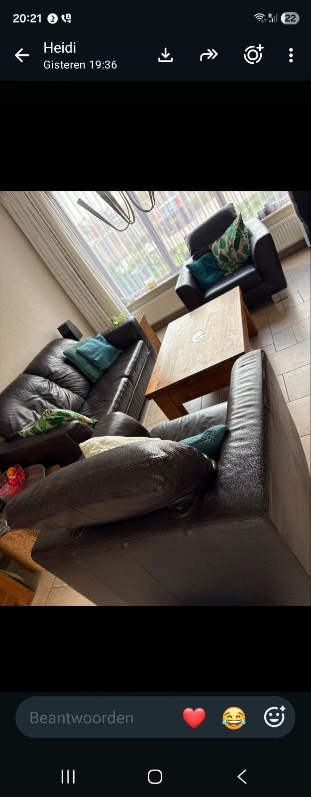 Montel 2.5 zits bank & 2 Fauteuils., Ophalen, Leer