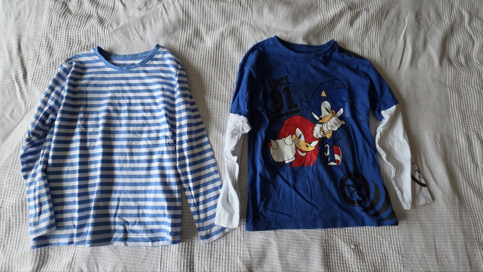 Sonic! Set van 2 shirts met lange mouwen in maat 128, Gebruikt, Ophalen of Verzenden, Shirt of Longsleeve, Primark