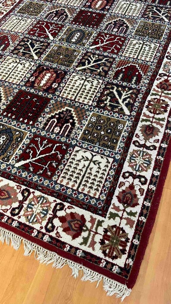 Vintage originele Bakhtiyar tapijt uit India 230/163 cm, Gebruikt, 100 tot 150 cm, Etten-Leur, Ophalen of Verzenden