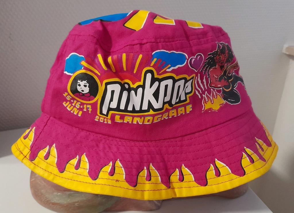 Pinkpop 2018 hoedje, Bucket Hat - Uniek Festival Item, Pinkpop, Hoed, Zo goed als nieuw, One size fits all