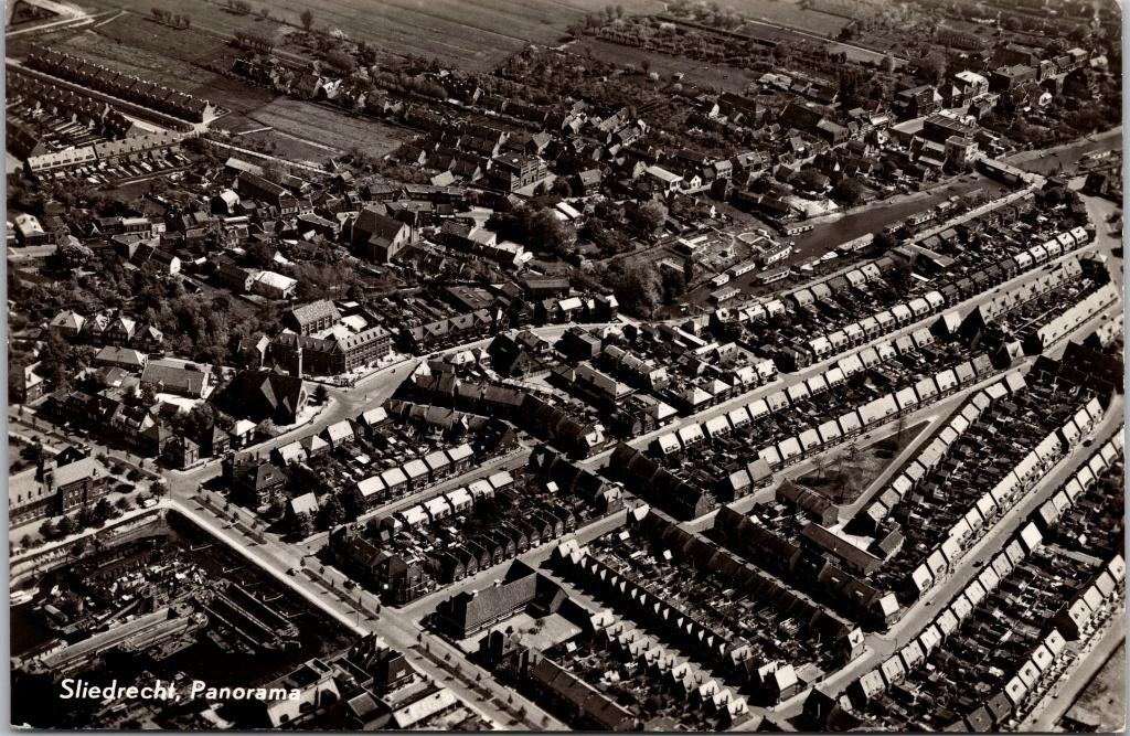 Sliedrecht - Panorama luchtopname jaren 60, Verzenden, 1960 tot 1980, Gelopen, Zuid-Holland