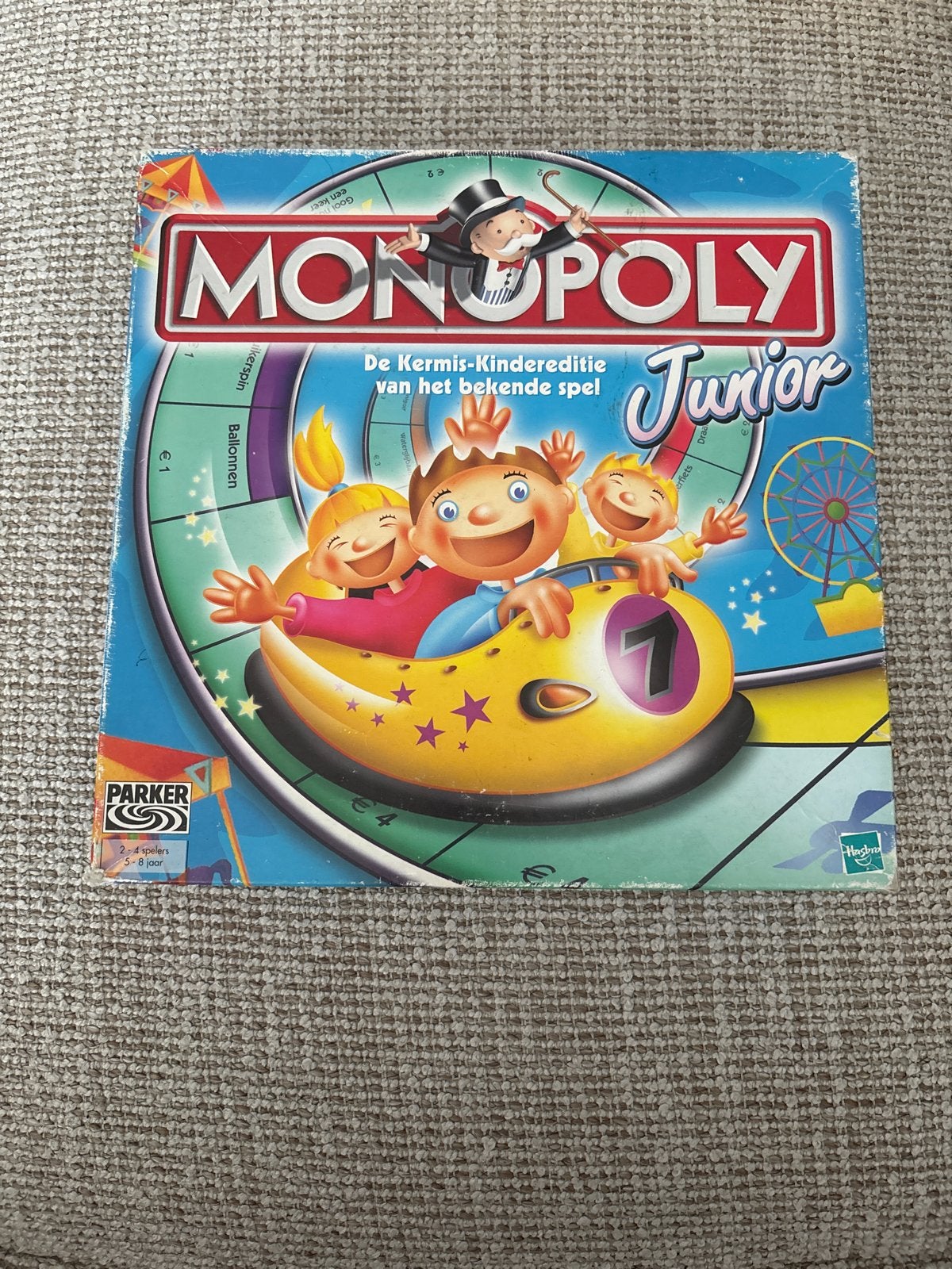 Monopoly Junior - De Kermis-Kindereditie, Drie of vier spelers, Ophalen of Verzenden, Gebruikt