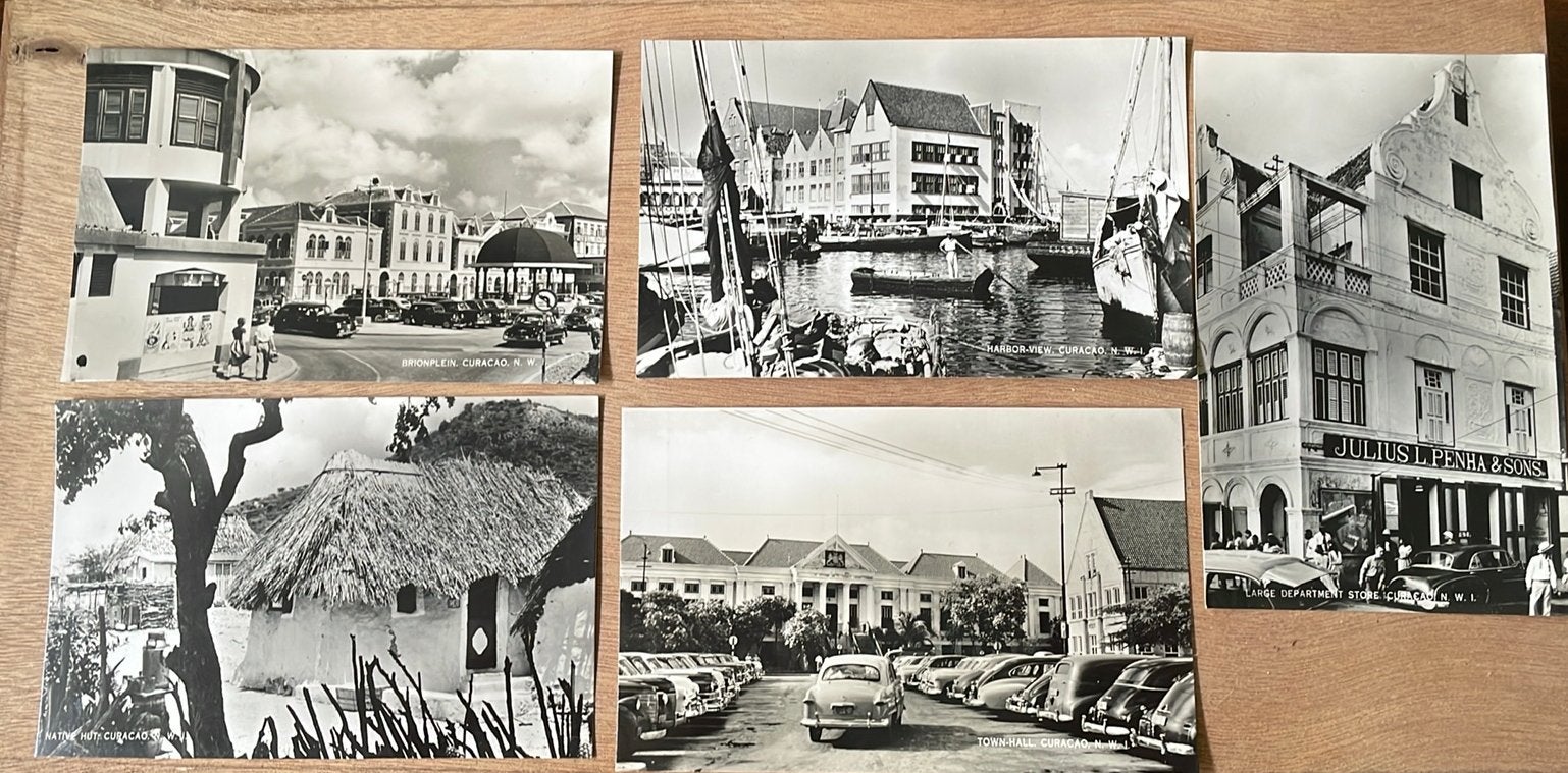 Ansichtkaarten Curaçao jaren ‘50, Antiek en Kunst, Ophalen of Verzenden, Kaart, Fotografie, Origineel