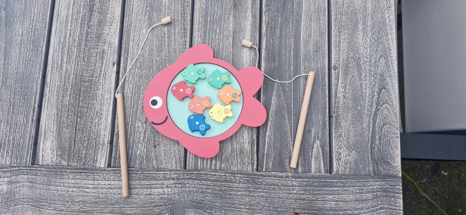 Hema Hengelspel Vissen Vissenspel Houten Speelgoed, Ophalen, Zo goed als nieuw, Overige typen