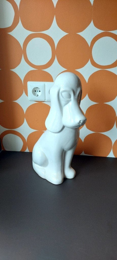 XXL 38 CM beeld hond Droopy  - Vintage / Space Age, Ophalen of Verzenden, Zo goed als nieuw, Dier