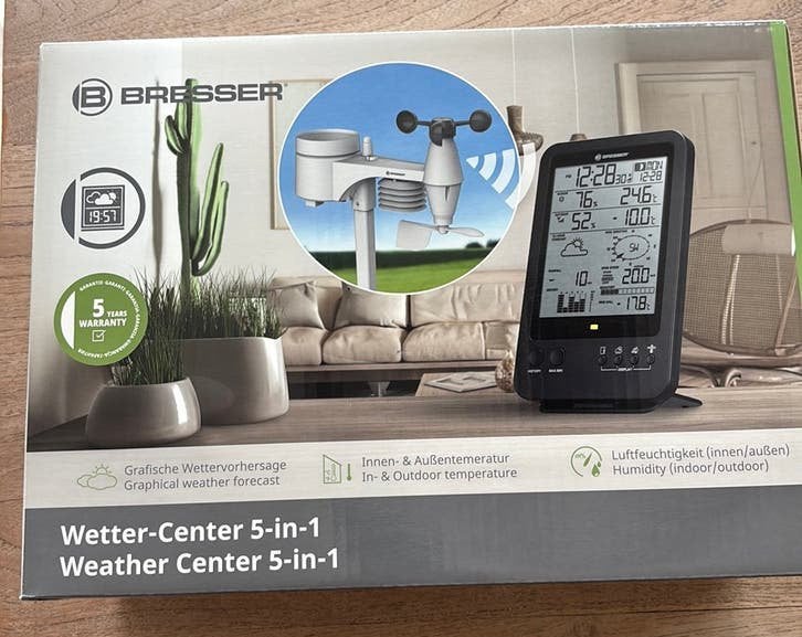 Weerstation Bresser 5-in-1, Audio, Tv en Foto, Weerstations en Barometers, Ophalen of Verzenden, Nieuw, Weerstation