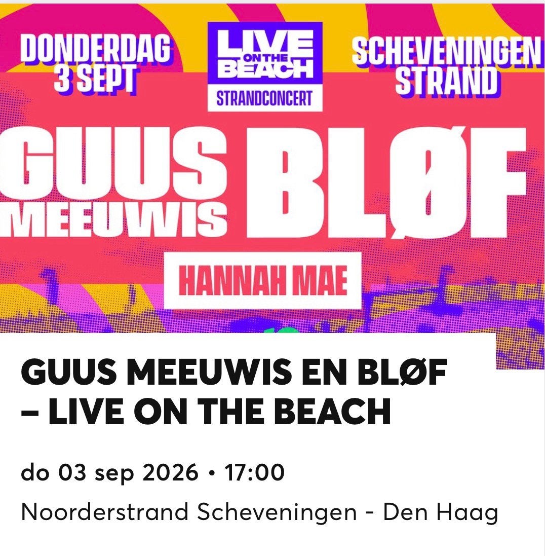 Live on the beach - Guus Meeuwis & BLØF, Twee personen, September