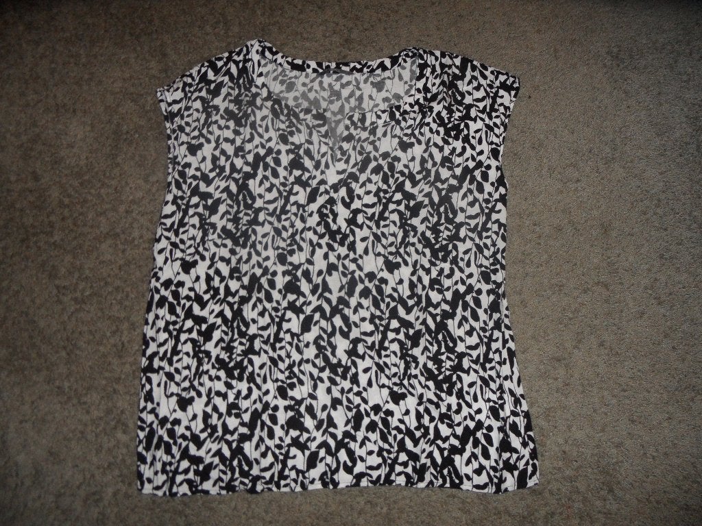 Mouwloos damesshirt, zwart met wit, HEMA, maat M, Maat 38/40 (M), Zwart, Ophalen of Verzenden, Zo goed als nieuw