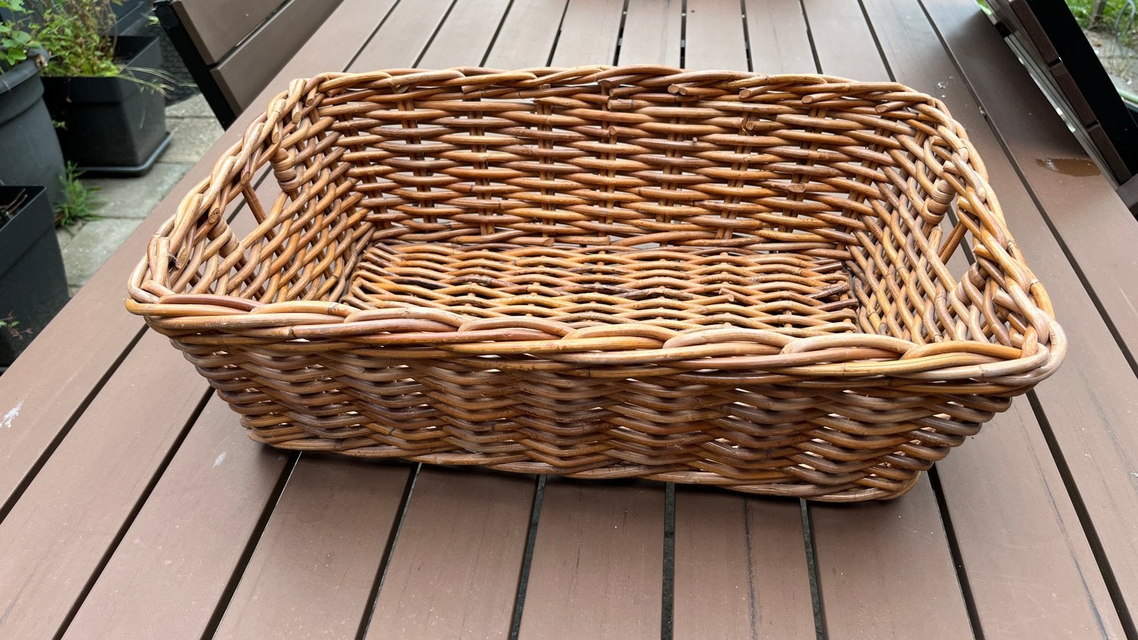 Mooie stevige rieten mand, Ophalen, Gebruikt, Mand, Riet