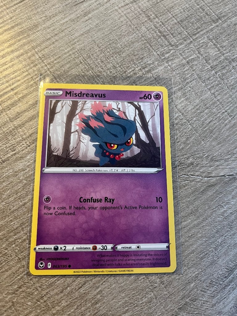 Misdreavus 063/195 Silver Tempest - Pokémon Kaart, Ophalen of Verzenden, Nieuw, Losse kaart