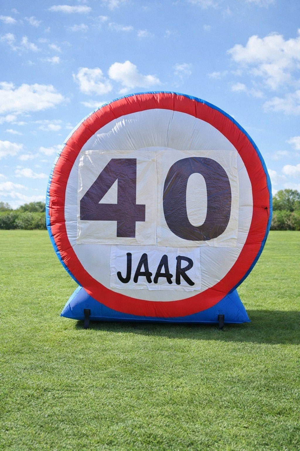 Opblaasbaar verkeersbord - Feestpop, Ophalen, Nieuw, Verjaardag