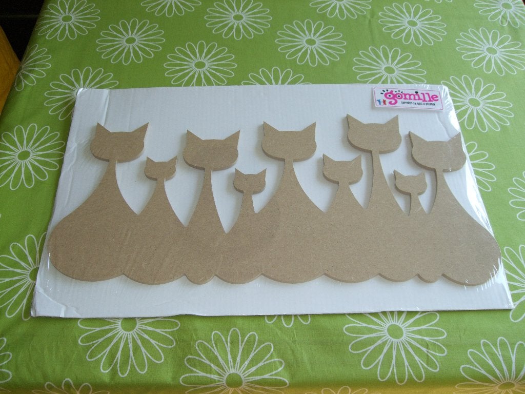 Nieuw in seal: Gomille MDF figuur poezen - o.a. voor mozaiek, Ophalen of Verzenden, Nieuw, Hout, Overige typen