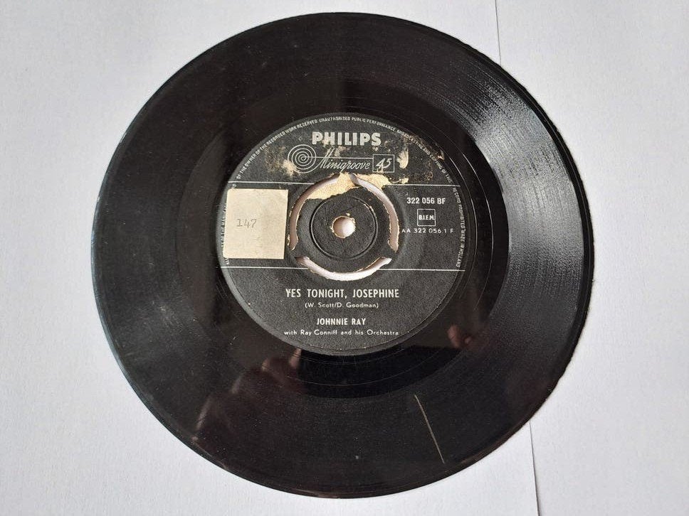 Johnnie Ray - Yes, Tonight, Josephine -No Wedding Today (Vin, Gebruikt, 7 inch, Ophalen of Verzenden, Pop