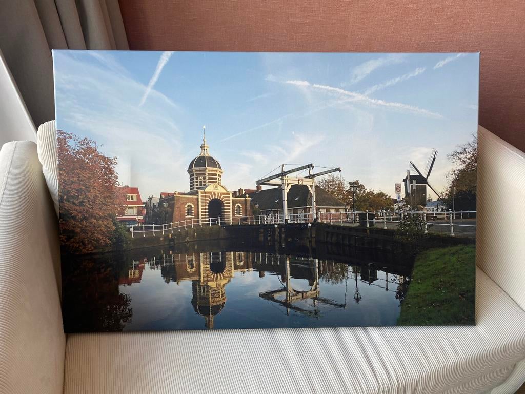 Canvas Schilderij Morspoort - Leiden - 90x60 cm, Ophalen of Verzenden, 75 tot 100 cm, Print, 50 tot 75 cm