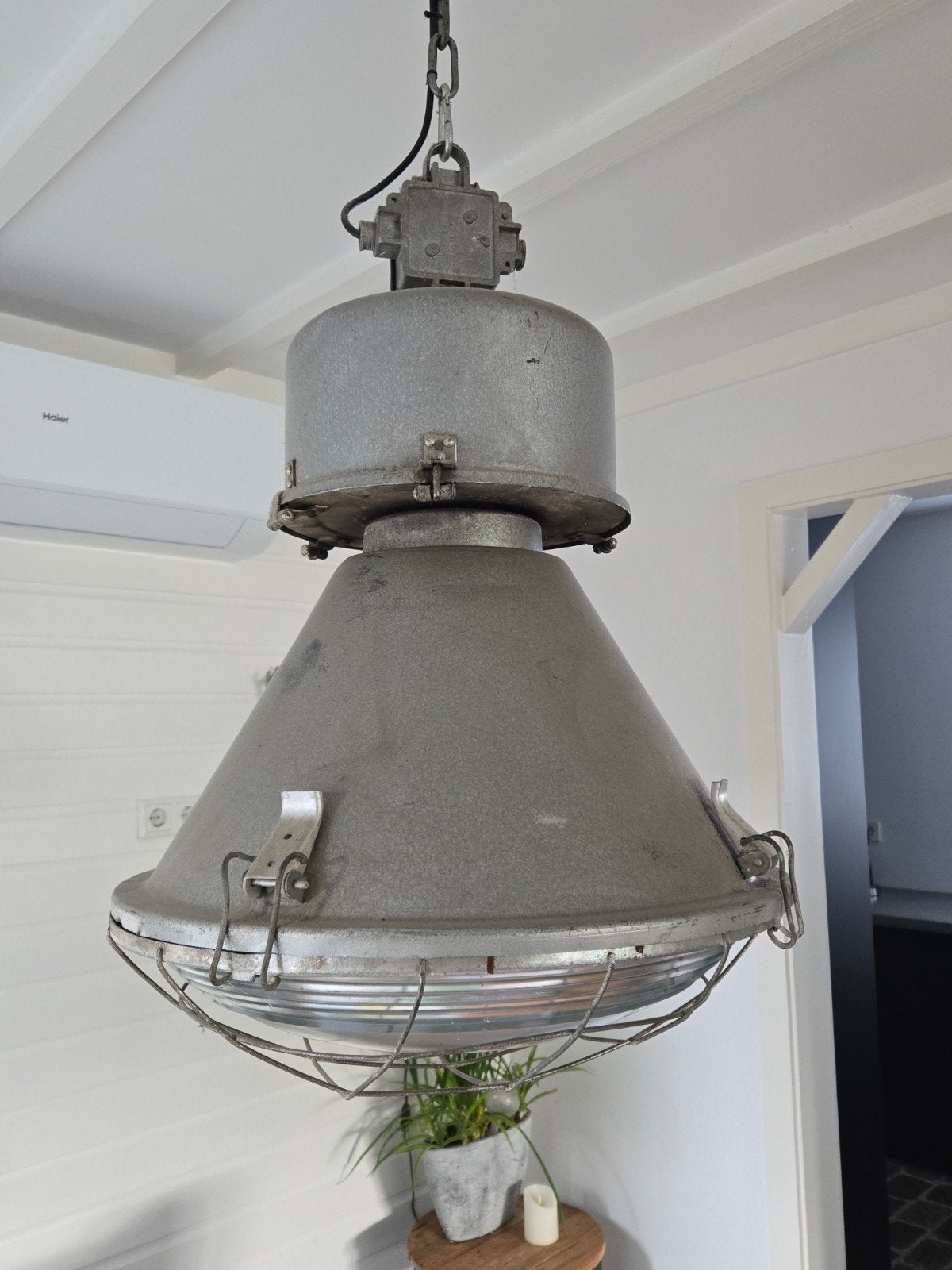 Industriële Hanglamp - Vintage Fabriekslamp, Ophalen of Verzenden