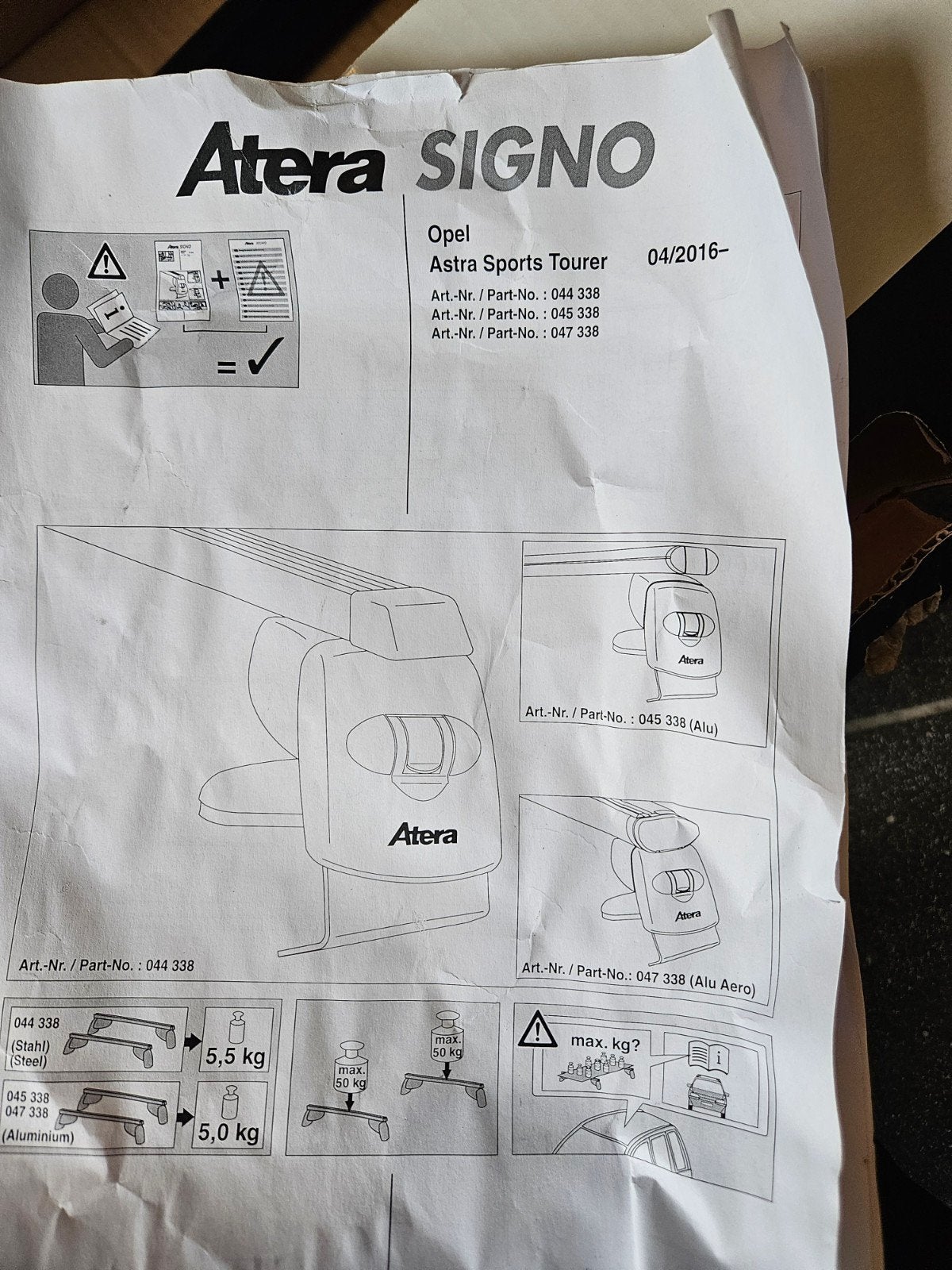 Atera Signo dakdragers voor Opel Astra Sports Tourer, Ophalen of Verzenden, Zo goed als nieuw