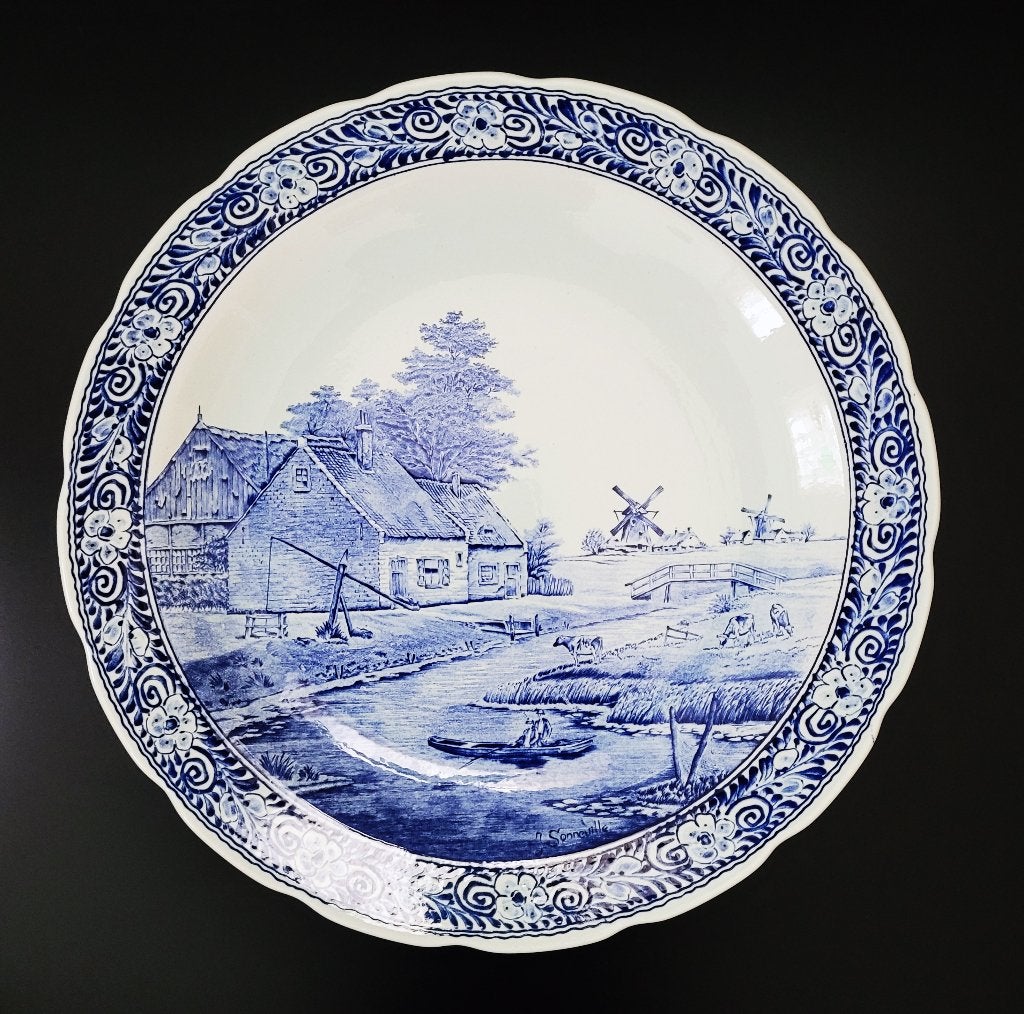 Delfts blauw wandbord van Royal Sphinx, Antiek en Kunst, Antiek | Wandborden en Tegels, Ophalen