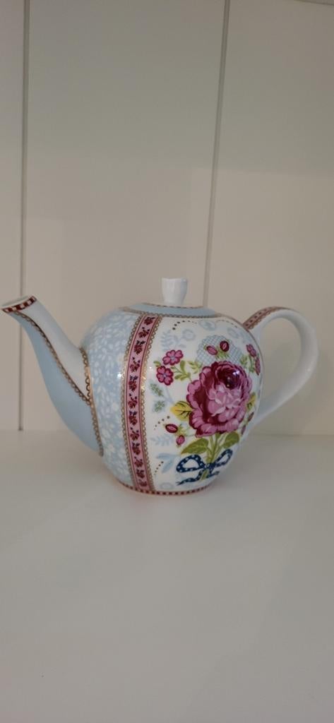 Pip Studio Floral Theepot Wit Klein - Top Conditie, Huis en Inrichting, Keuken | Servies, Zo goed als nieuw, Overige typen, Overige stijlen