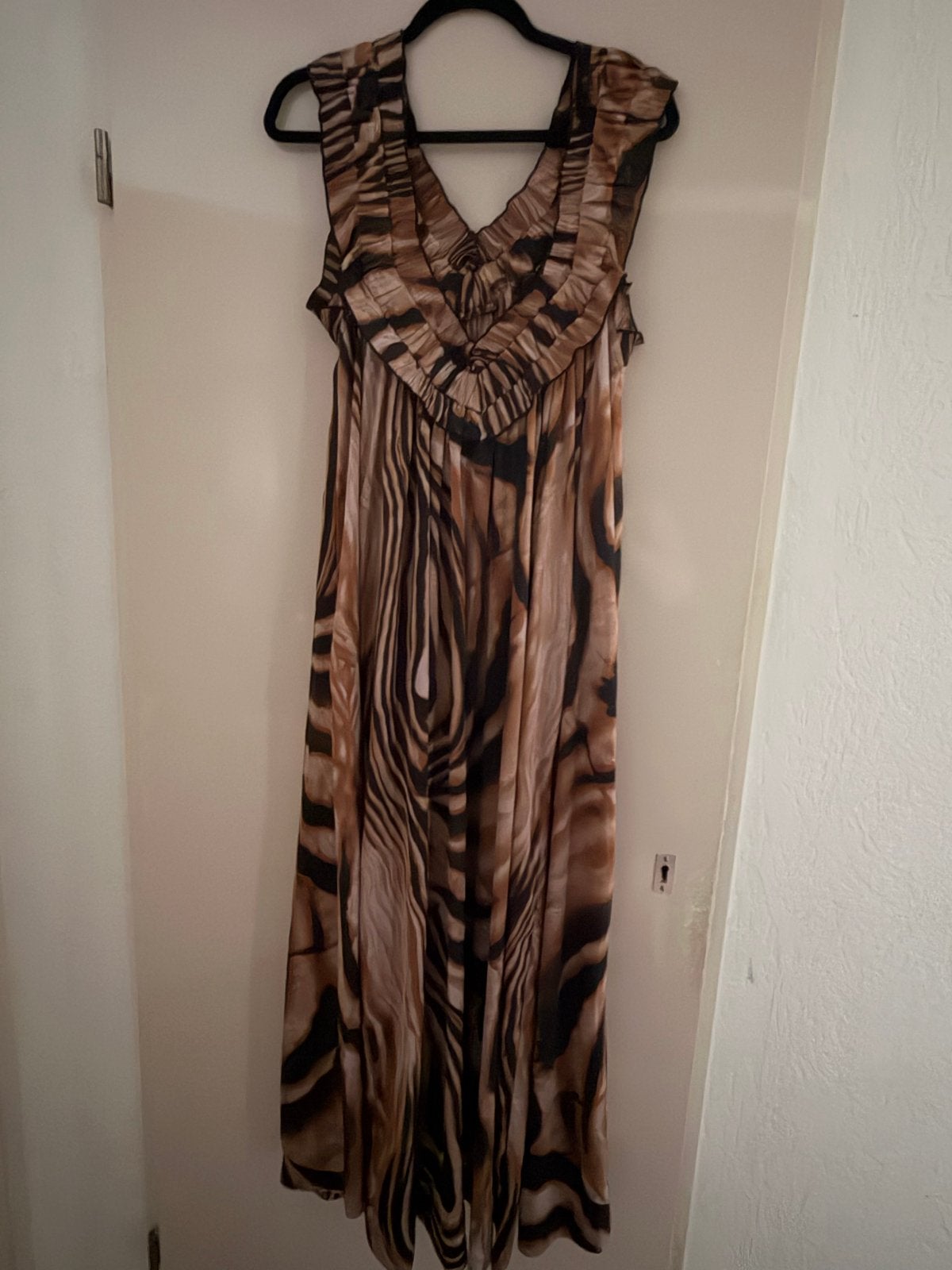 Copenhagen Muse Zebra Print Maxi Jurk Maat S, Bruin, Ophalen of Verzenden, Zo goed als nieuw, Maat 36 (S)