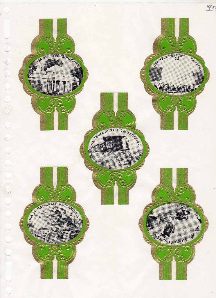 R. Janssens GF  USA  nrs.  21 - 40  groen, Ophalen of Verzenden, Zo goed als nieuw, Sigarenbandjes