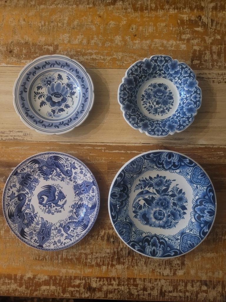 Antieke Delfts Blauwe Borden en schaaltjes, Antiek en Kunst, Antiek | Schalen, Ophalen of Verzenden