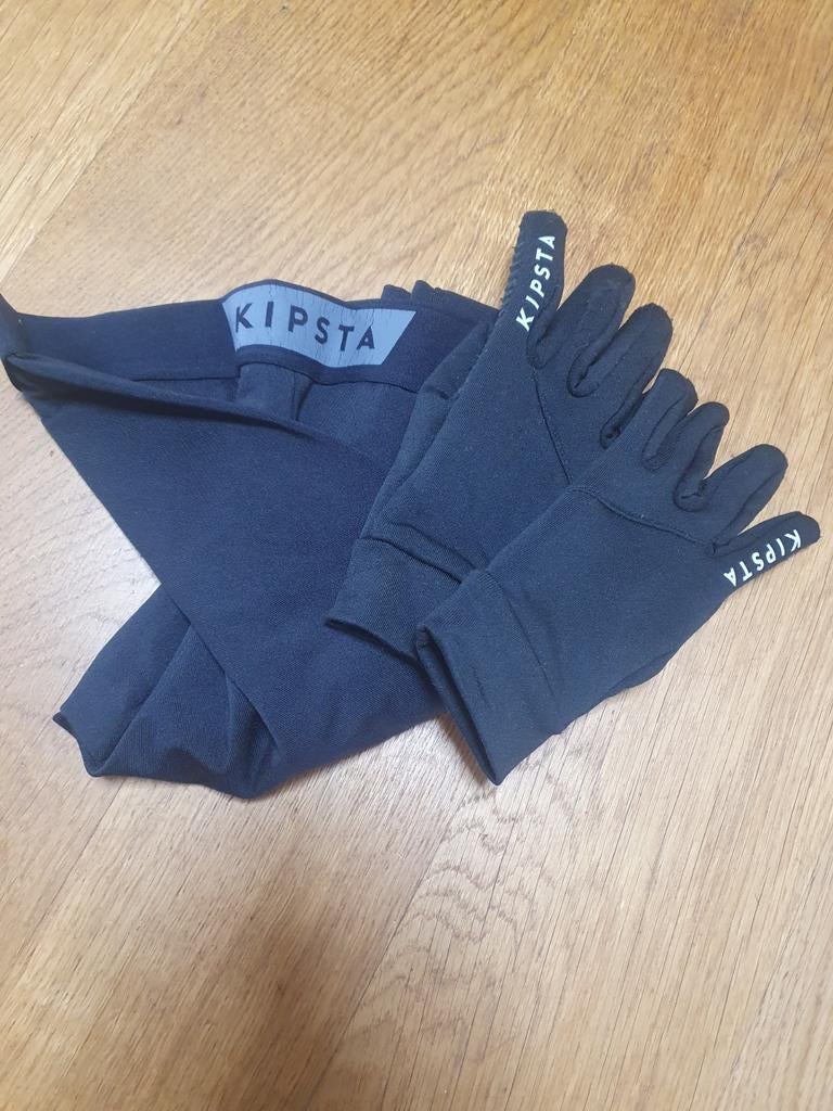 Kipsta Thermolegging en handschoenen zwart. Maat: 143-152 cm, Sport en Fitness, Voetbal, Maat XS of kleiner, Ophalen of Verzenden