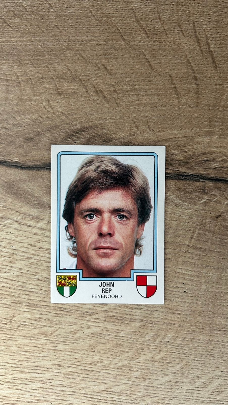 Panini Voetbal 86 plaatje John Rep Feyenoord, Verzenden, Zo goed als nieuw, Sticker
