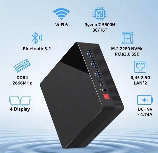 AMD Ryzen7 5800H Mini PC Computer, Ophalen of Verzenden, Zo goed als nieuw, AMD Ryzen 7, 500 GB