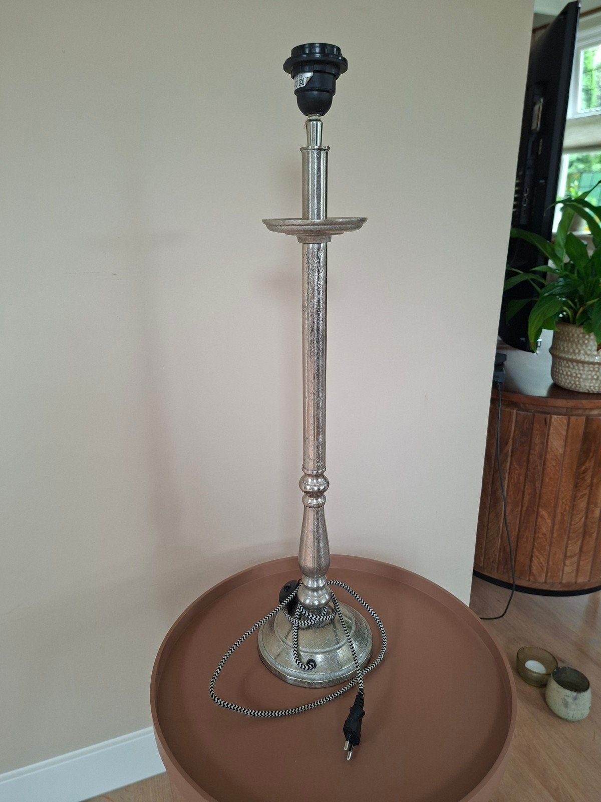 Riviera Maison Breakers Point Lamp Base L - Zilverkleurig, Riviera Maison, Ophalen of Verzenden, Zo goed als nieuw, 65 cm