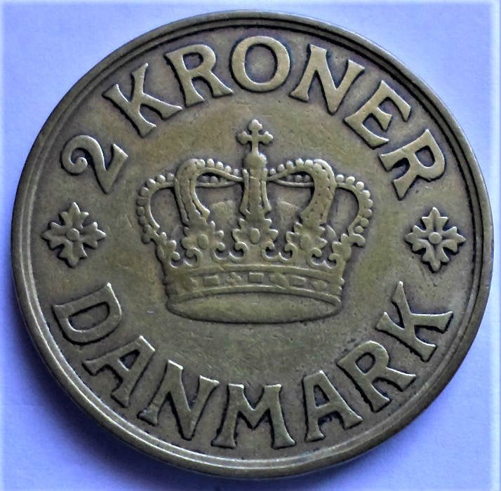 Denemarken. 2 Kroner 1925.(6), Postzegels en Munten, Penningen en Medailles, Verzenden, Overige materialen, Buitenland