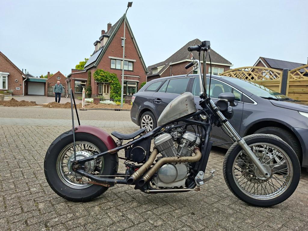 Hardtail Honda Shadow VT600 project, 2 cilinders, Chopper, Gebruikt, Minimaal motorrijbewijs A2