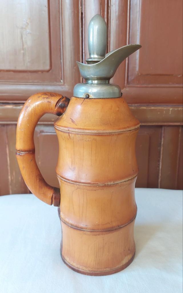 Aldo Tura Italy Art Deco thermoskan jr 30 40 Bamboe design, Ophalen of Verzenden