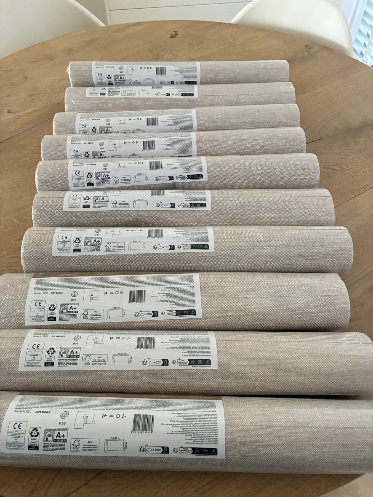 Behang Action 10 rollen - Nieuw in verpakking, Ophalen, Overige merken, Beige, Structuur