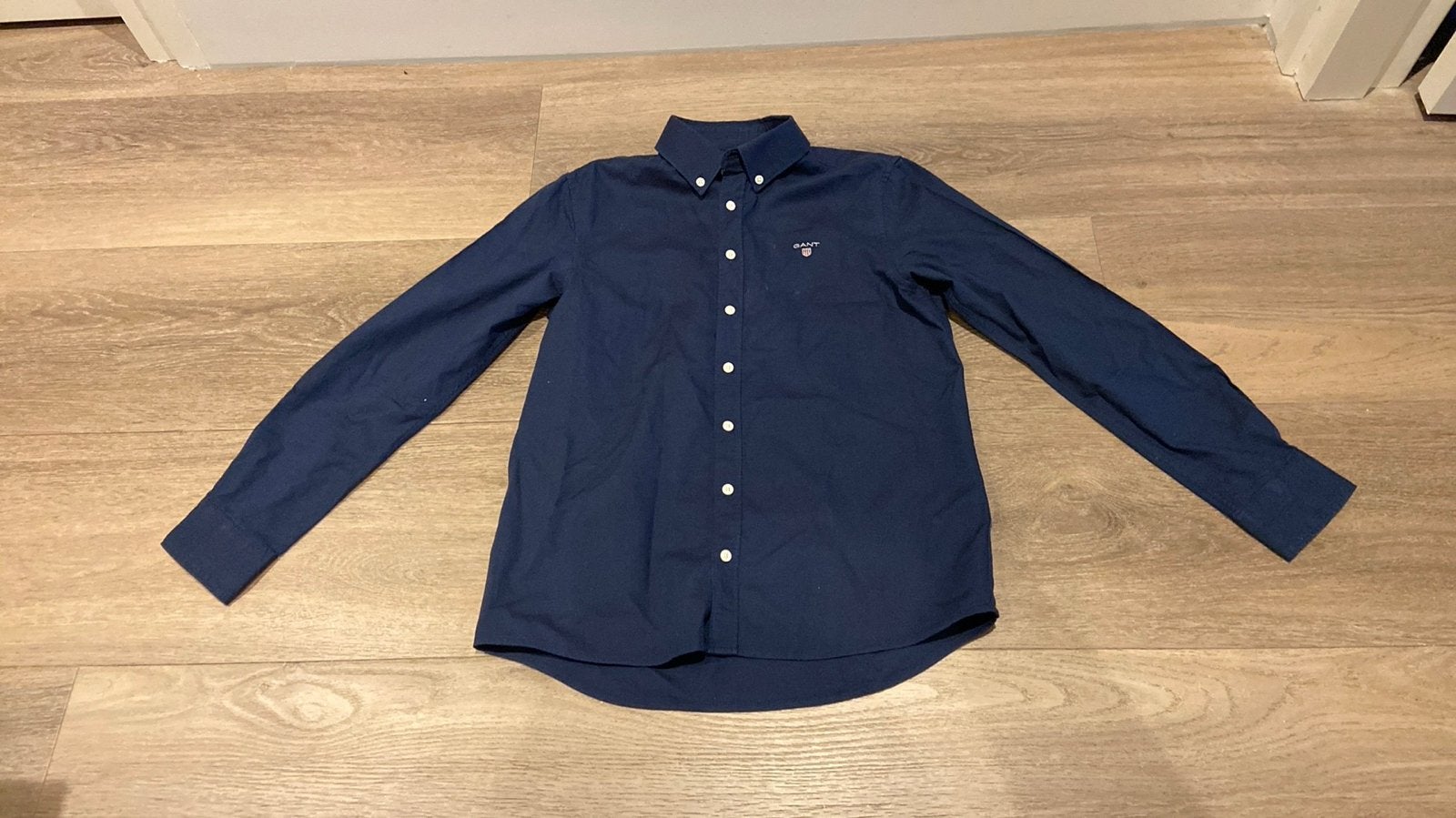 GANT Overhemd Jongens 11-12 jaar (146/152 cm) Donkerblauw, Ophalen of Verzenden, Zo goed als nieuw, Jongen, Overhemd of Blouse