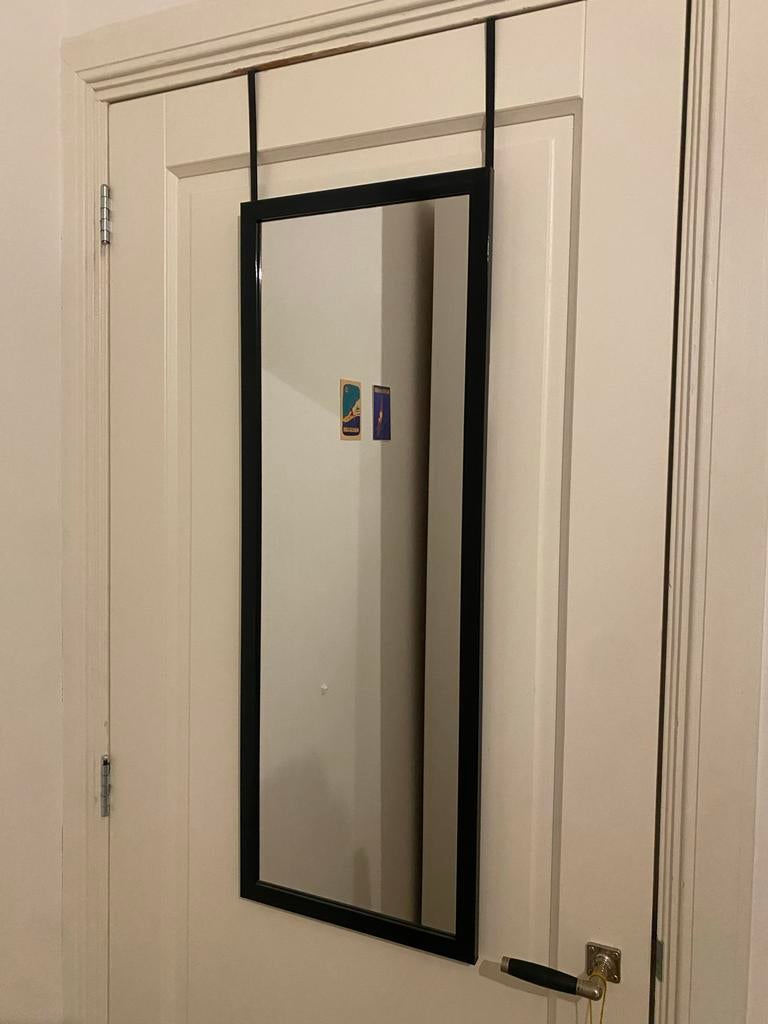 Black mirror hangingon door, Minder dan 50 cm, Gebruikt, 100 tot 150 cm, Ophalen of Verzenden